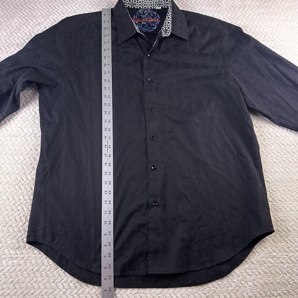 Robert Graham Knowledge Wisdom Truth Men Black Textured Button Up Shirt Sz XL - Picture 11 of 16